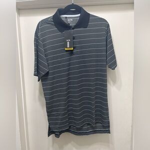 NEW Adidas Golf Climalite Polo Shirt Mens Size Small Stripes Black White Wicking